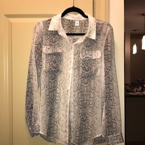 Sheer snakeskin blouse
